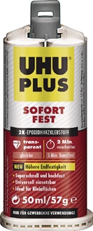 2K-Epoxidharzklebstoff PLUS SOFORTFEST 57g farblos Doppelkart.UHU