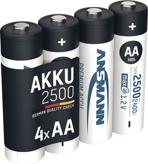 Akkuzelle maxE 1,2 V 2500 mAh R6-AA-Mignon HR6 4 4St./Blister ANSMANN