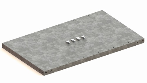 Fachboden Trgf.100kg Stahlbl.silber verz.f.Steckregal META - 1