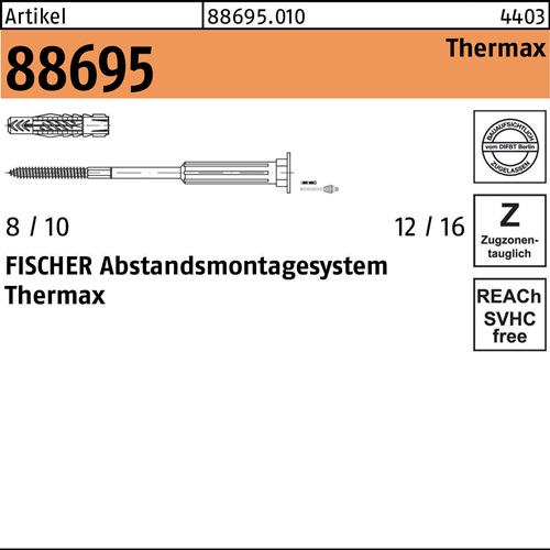 Abstandsmontagesystem R 88695 Thermax Stahl galv.verz. 20St. FISCHER - 1