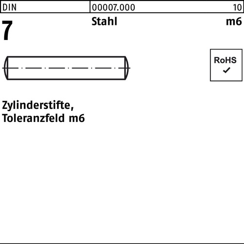 Zylinderstift DIN 7 m6x St&uuml;ck - 1