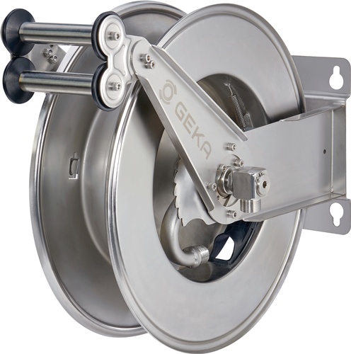 Schlauchaufroller EA15 Anschl.-Gew.26,44mm 3/4 AG Zoll VA GEKA - 1