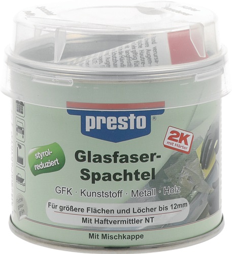 2K-Glasfaserspachtel grau-grün,Härter rot Dose PRESTO - 1