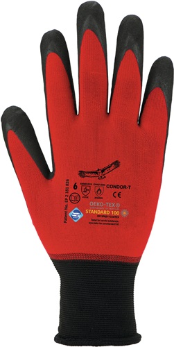 Handschuhe Condor rot/schwarz EN 388 407 PSA II - 1