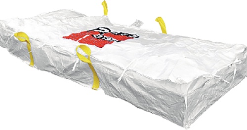Plattensack Platten-Bag m.Asbestaufdruck PP