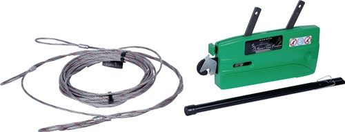Mini-Seilzug Trgf.300kg Seil-D.4,5mm Seillänge 10m Kunststoffgehäuse m.Hebelrohr - 1