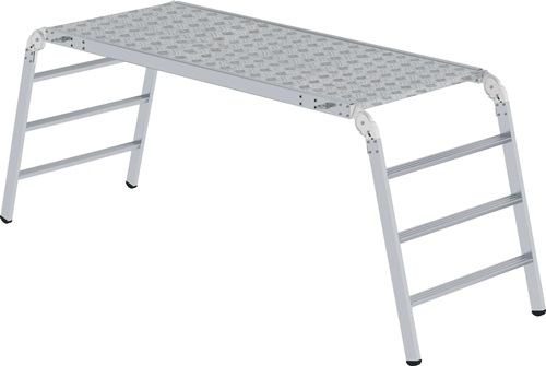 Arbeitsplattform Alu.4 Stufen klappbar Plattf.Aluminium-Warzenblech - 1