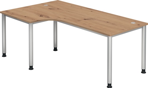Schreibtisch Sero H685-810xB2000xT1200mm Winkelf.R/L 5-Fuß-Gestell - 1