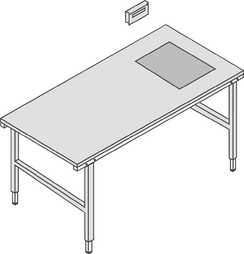 Pack- u.Arbeitstisch B2000xT920xH690-960mm m.Waage u.manueller Höhenverstellung - 1
