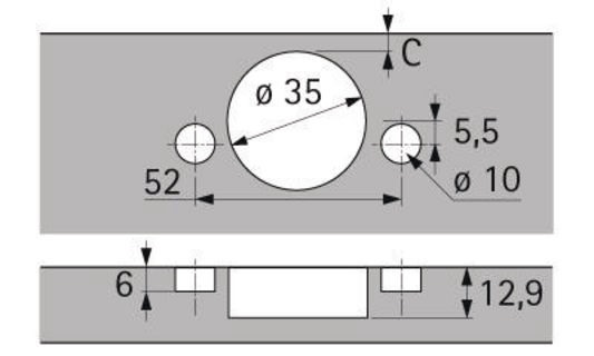 110°-Scharnier mit integrierter Dämpfung, vorliegend, Schnellmontage Fix - 3