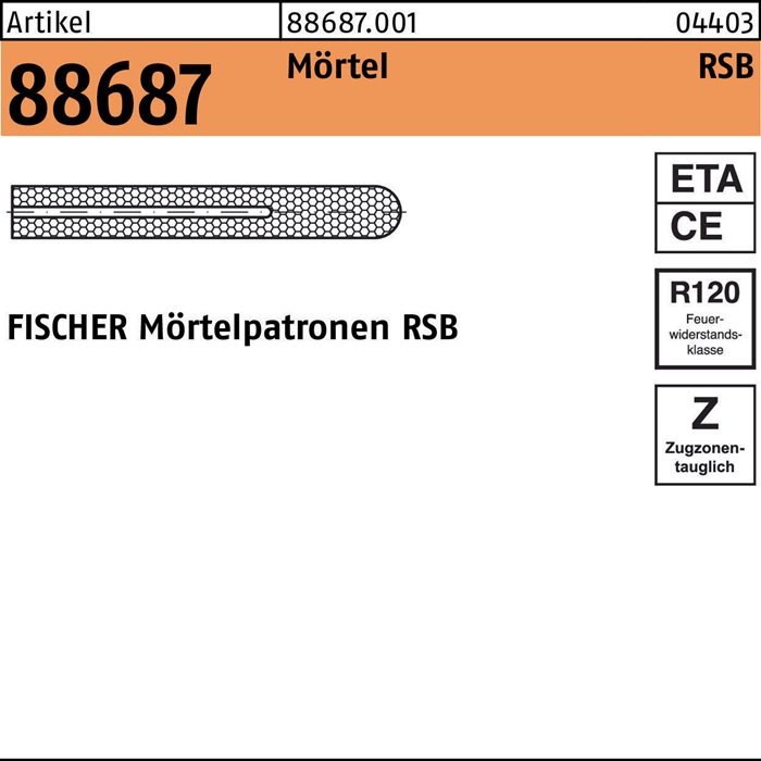 Mörtelpatrone R 88687 RSB 30 5 Stück FISCHER - 1