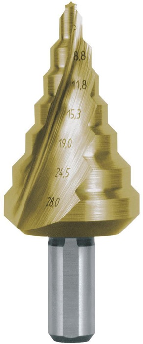 Foret étagé  Plage de perçage 5-28 mm - RUKO