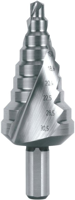 Foret étagé  Plage de perçage 6,5-32,5 mm - RUKO