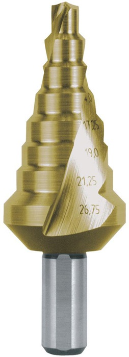 Foret étagé  Plage de perçage 6-26,75 mm - RUKO