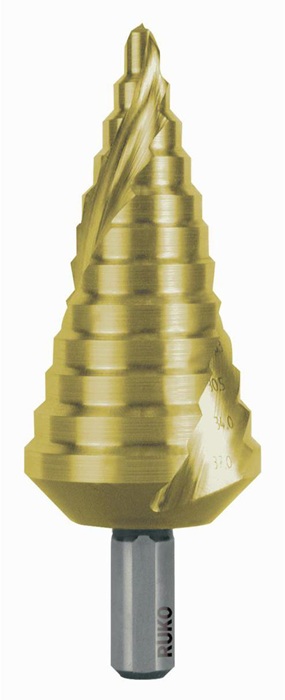 Foret étagé  Plage de perçage 6-37 mm - RUKO