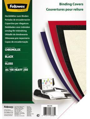 Fellowes Deckblatt Chromolux 5378504 DIN A4 schwarz 100St./Pack. - 1