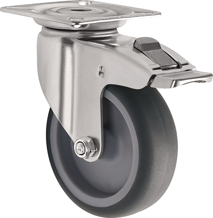 Roulette orientable avec frein TECWERK D. de la roue 75 mm cap. charge 75 kg