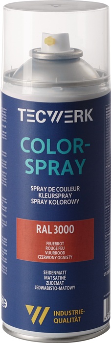 Bombe de couleur TECWERK rouge pompier satiné