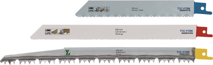 Set de lames de scie sabre TECWERK pour bois