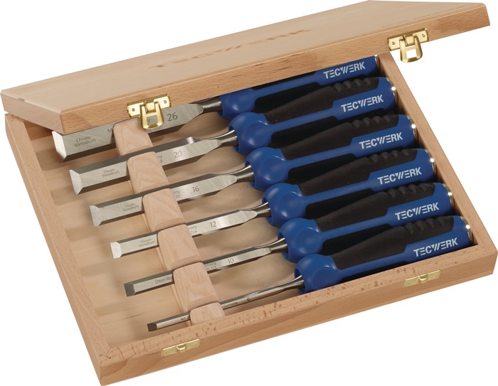 Jeu de ciseaux à bois TECWERK 6,10,12,16,20,26 mm