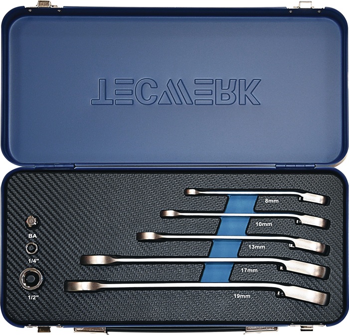 Jeu de clés mixtes à cliquet TECWERK 8 pcs. ouverture de clés 8-19 mm