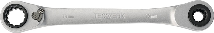Clé polygonale à cliquet multifonctions TECWERK 10/13/17/19 mm