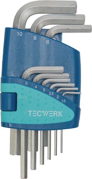 Jeu de tournevis hexagonal TECWERK 9 pcs. support en plastique