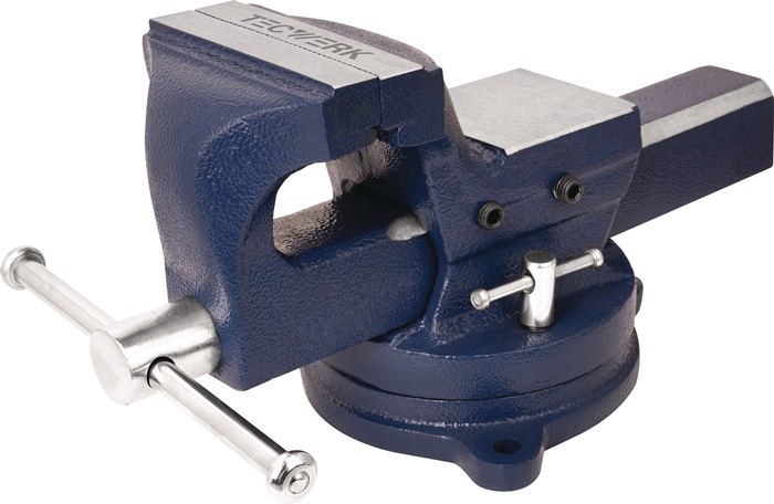 Étau en fonte TECWERK largeur de mors 100 mm envergure 104 mm