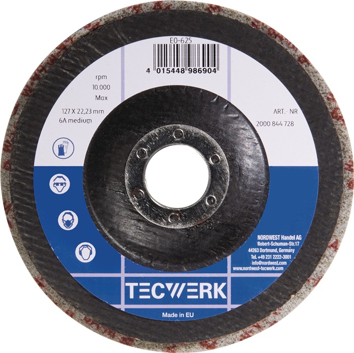 Disque compact en non-tissé TECWERK Ø 125 mm Ø de perçage 22,23 mm