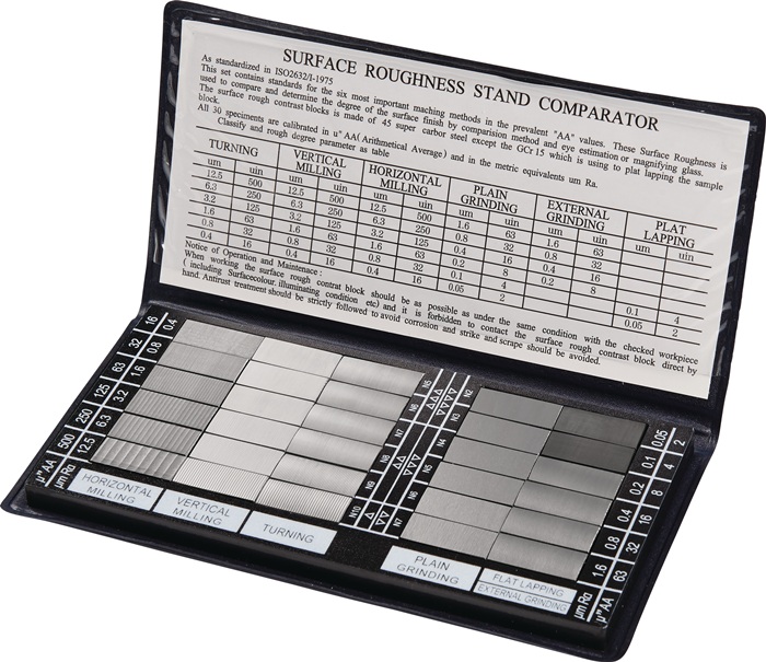 Plaque pour rugosité de surfaces TECWERK zone de comparaison Ra 0,05-12,5 µm