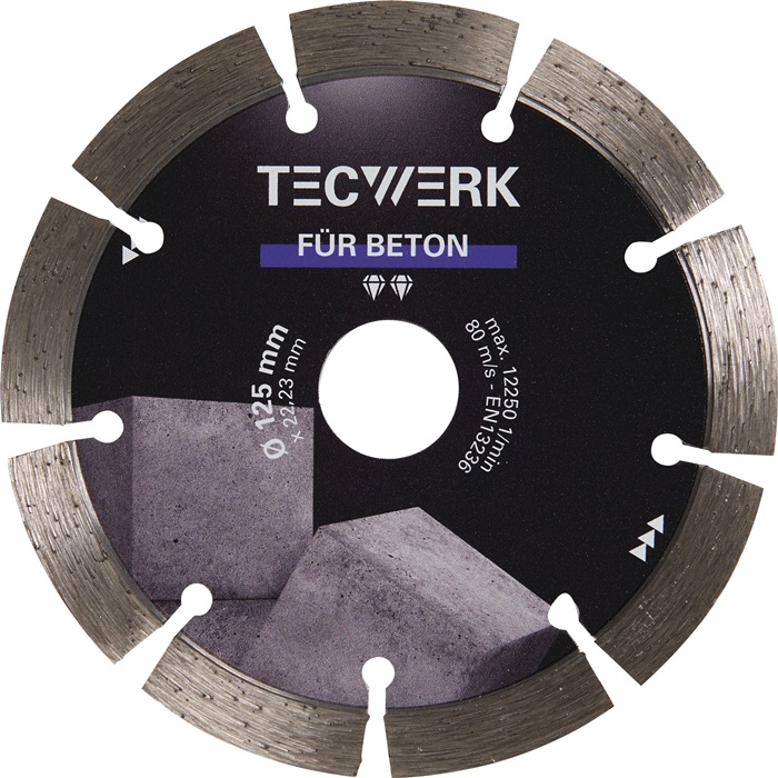 Disque à tronçonner diamant TECWERK ø 115mm perçage 22,23mm
