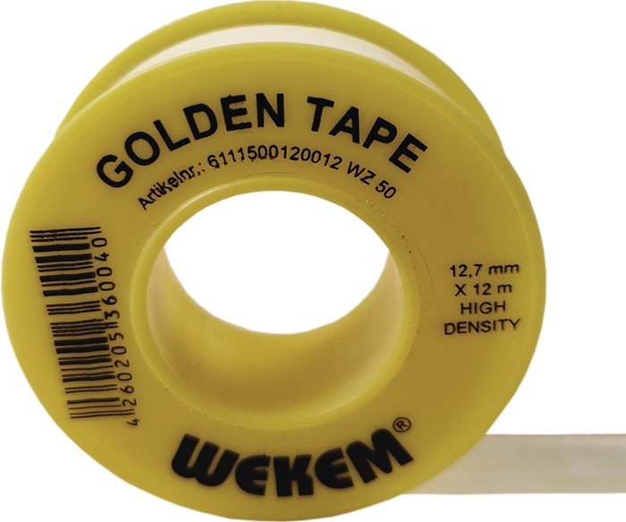 Ruban d’étanchéité en PTFE Golden Tape L12 m l12,7 mm D0,1 mm - WEKEM