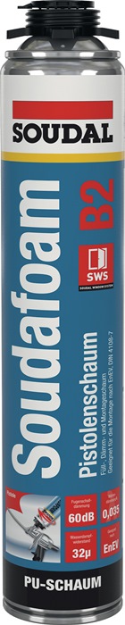 1K-Pistolenschaum SOUDAFOAM-GUN 750 ml B2 champagner o.Einw.-Handsch.Dose SOUDAL - 1