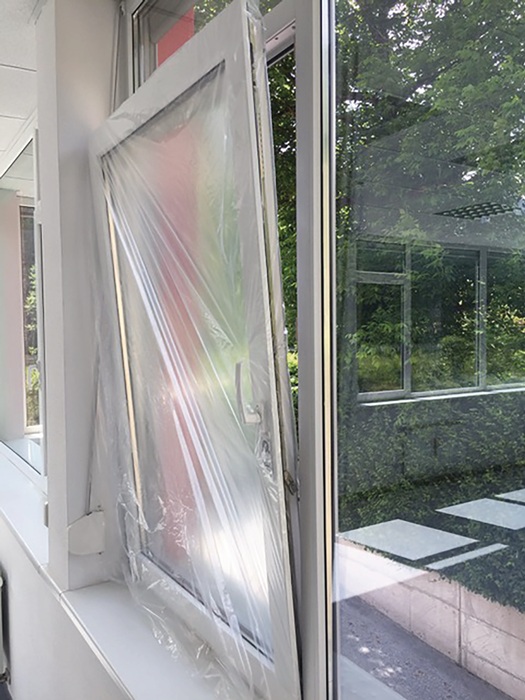 Housse de protection KIRCHNER protect. de fenêtre larg. 125 cm transp.