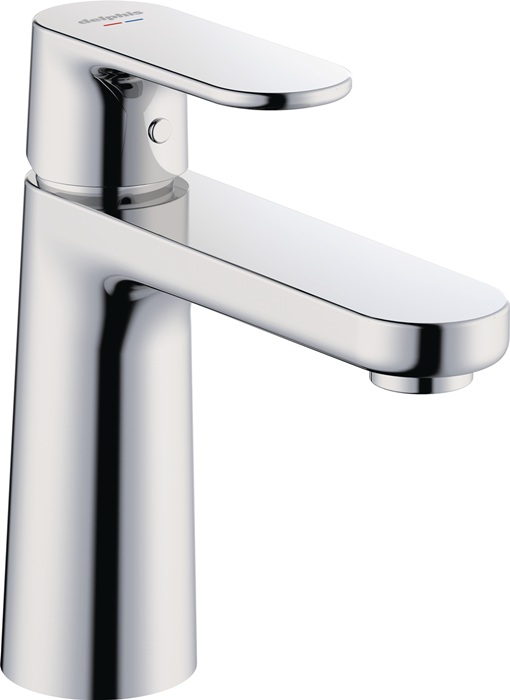 Waschtisch-Einhebelmischer 100 verchr.mit Push-Open Ablaufgarnitur 115mm