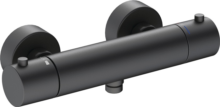 Brause-Thermostat Aufputz schwarz ma m.Rückflussverhinderer DELPHIS MIDNIGHT