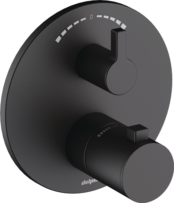 Brause-Thermostat Unterputz schwarz matt 2VerbraucherFeinbauset DELPHIS MIDNIGHT