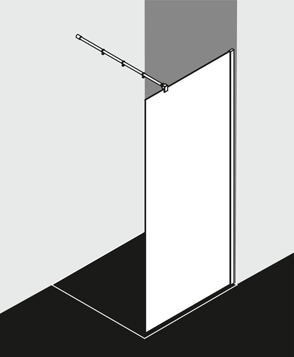 Walk-In-Duschkabine 1180-1200x2000mm Grauglas o.Besch.teilger.DELPHIS MIDNIGHT