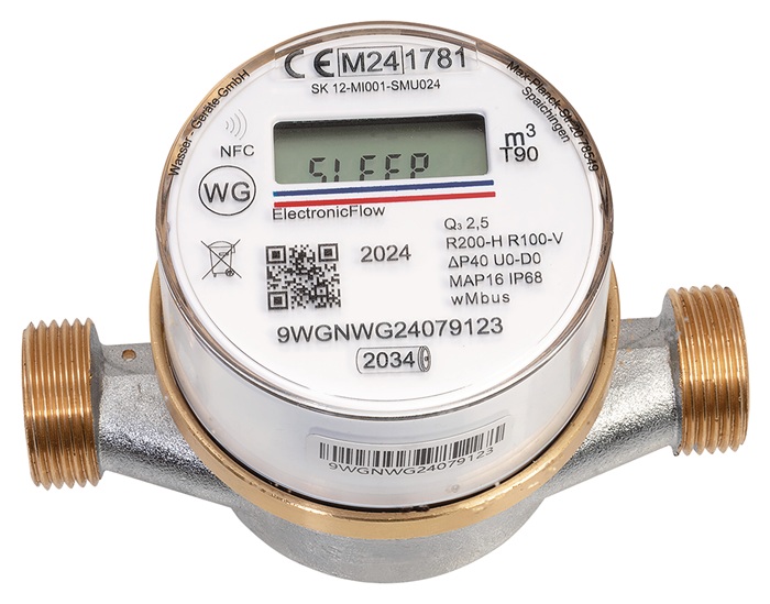 delphisXpert Wohnungswasserzähler elektronisch, Two in One 110mm, 1,5 m3/h