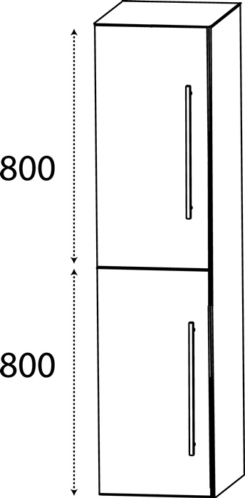 Hochschrank m.Griff 1600x400x300mm konf.li.DELPHIS UNIC