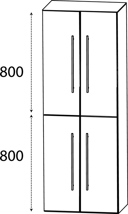 Hochschrank m.Griff 1600x600x300mm konf.L/R DELPHIS UNIC