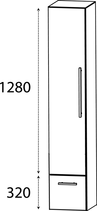 Hochschrank m.Griff 1600x300x300mm konf.li.DELPHIS UNIC