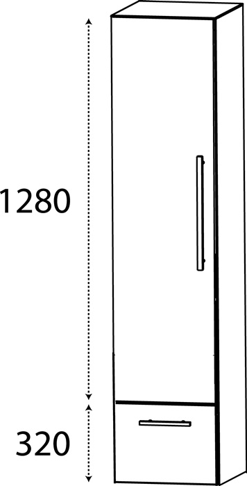 Hochschrank m.Griff 1600x400x300mm konf.li.DELPHIS UNIC