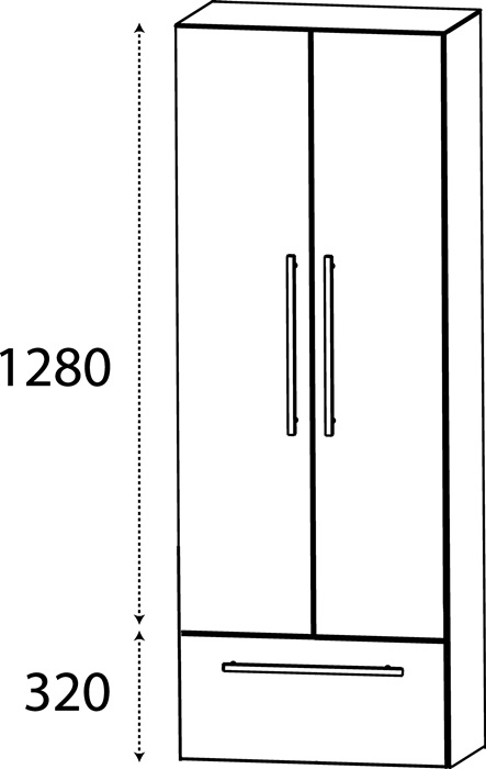 Hochschrank m.Griff 1600x600x300mm konf.L/R DELPHIS UNIC