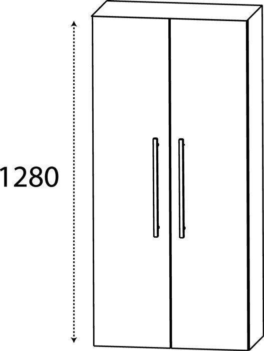 Mittelschrank m.Griff 1280x600x300mm konf.L/R DELPHIS UNIC