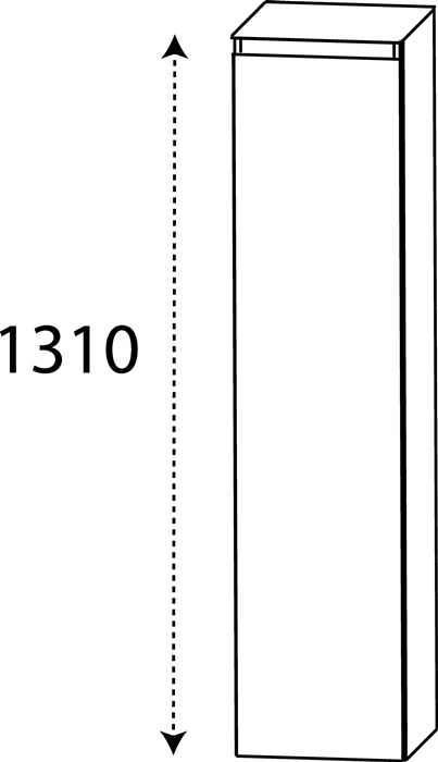 Mittelschrank m.Griffmulde 1310x300x300mm konf.li.DELPHIS UNIC