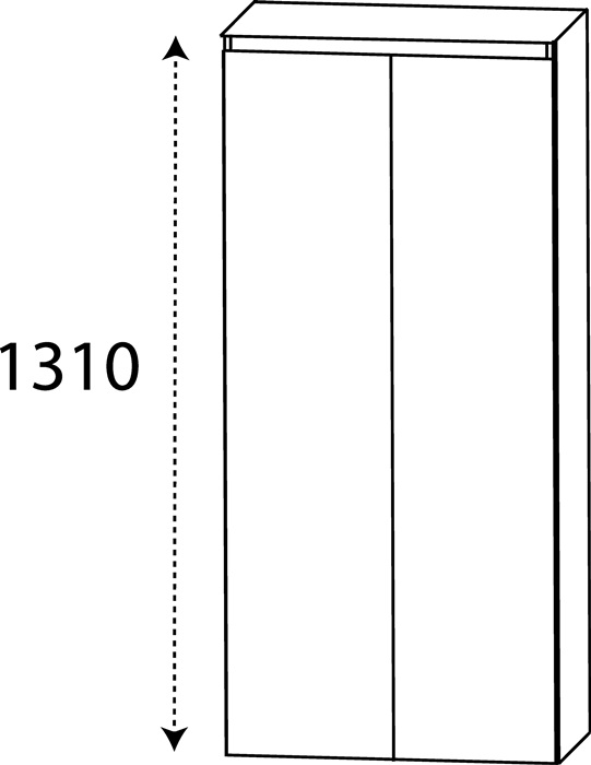 Mittelschrank m.Griffmulde 1310x600x300mm konf.L/R DELPHIS UNIC