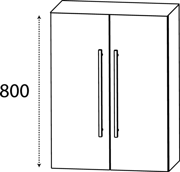 Highboard m.Griff 800x600x300mm konf.L/R DELPHIS UNIC