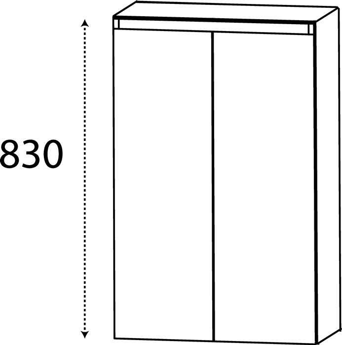 Highboard m.Griffmulde 830x600x300mm konf.L/R DELPHIS UNIC