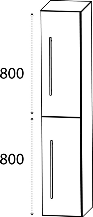 Hochschrank m.Griff 1600x300x300mm konf.re.DELPHIS UNIC